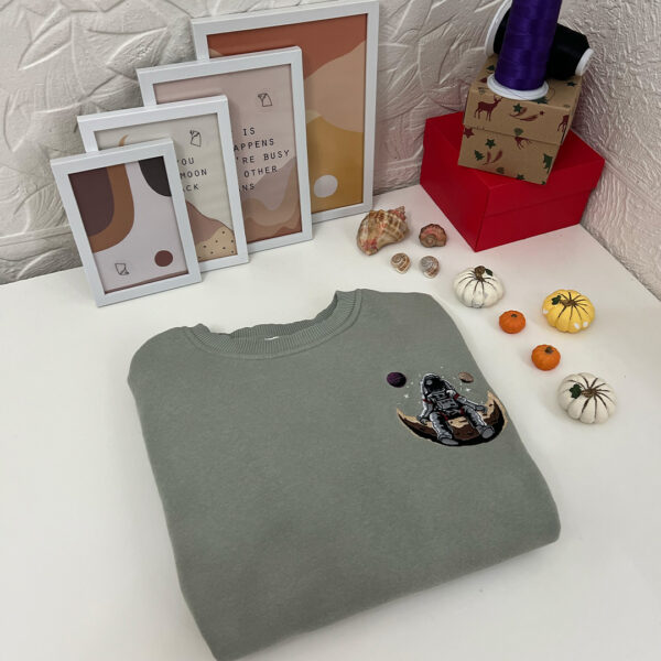 Astronot Baskılı Sweatshirt Hoodie - Görsel 3