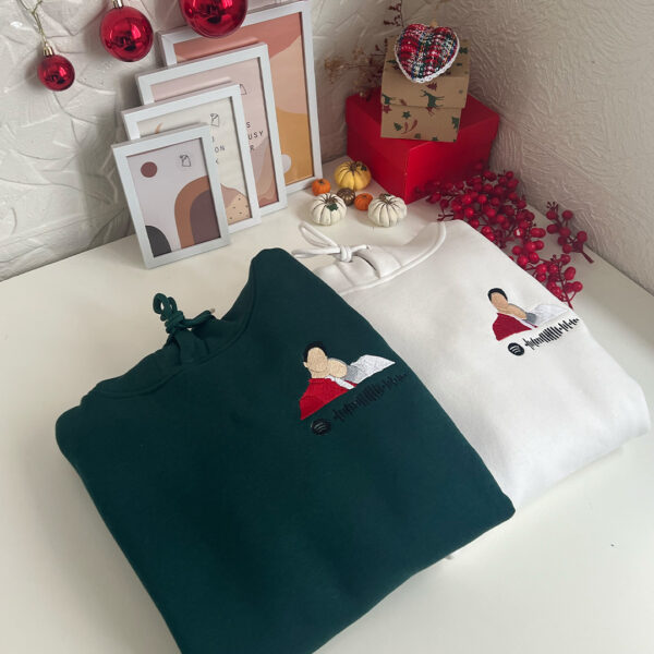 İki Aşık  Kişiye Özel Nakış İşleme Sweatshirt Hoodie