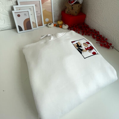 Baba ve Bebek Yılbaşı Baskılı Hoodie Sweatshirt