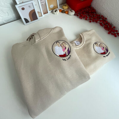 Anne Baba Çocuk  Nakış Baskı