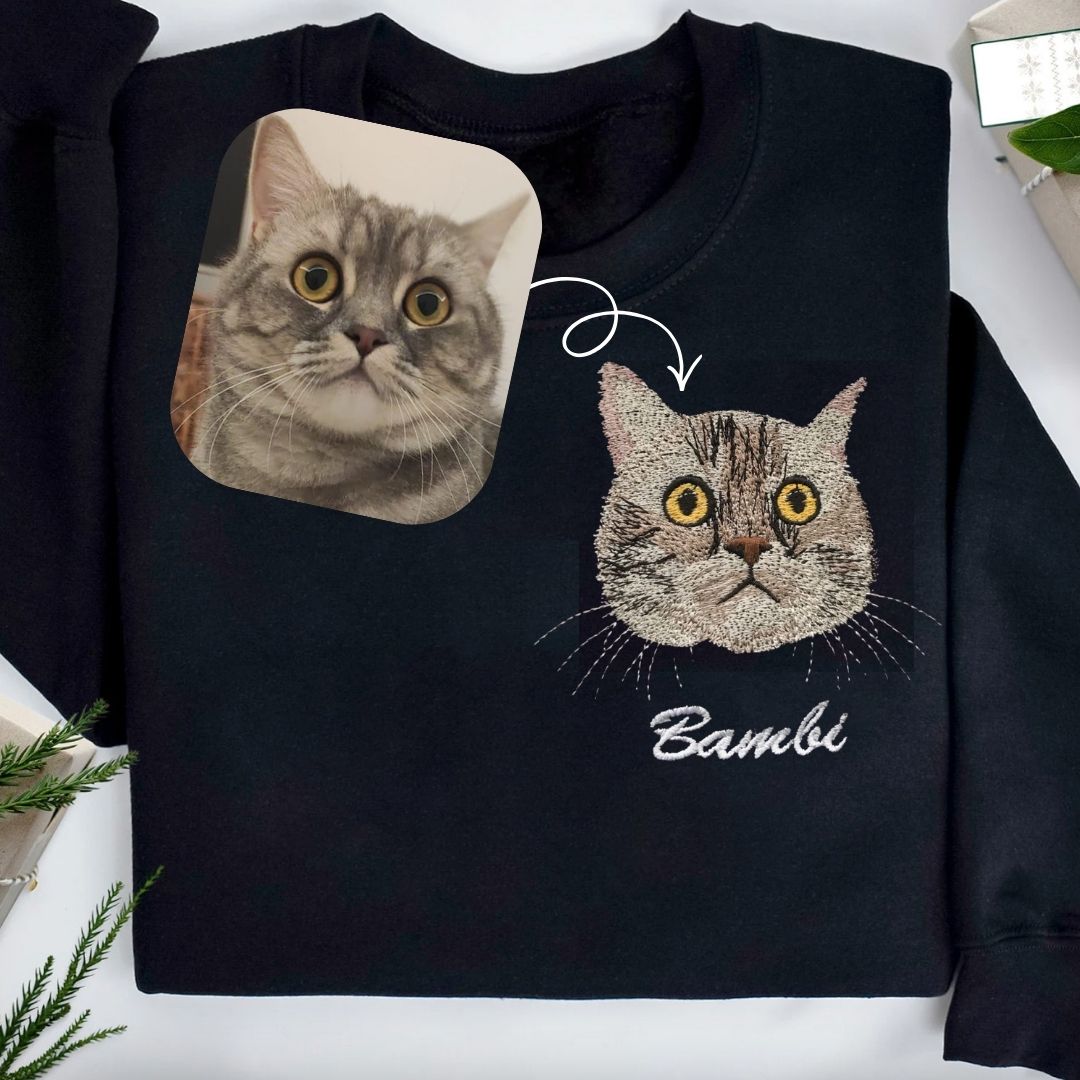 Kişiye Özel Baskılı Sweatshirt Evcil Hayvan Nakışı