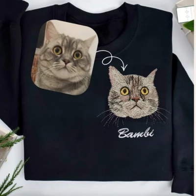 Kişiye Özel Baskılı Sweatshirt Evcil Hayvan  Nakışı