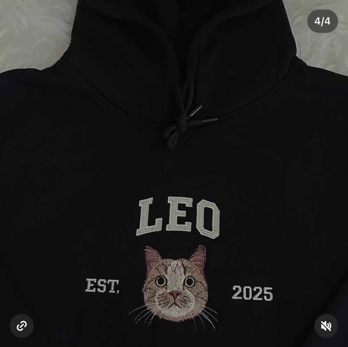 Kişiye Özel Evcil Hayvan Nakışlı Hoodie – İsim & Tarih - Görsel 3