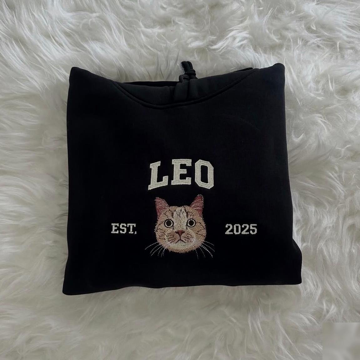 Kişiye Özel Evcil Hayvan Nakışlı Hoodie – İsim & Tarih